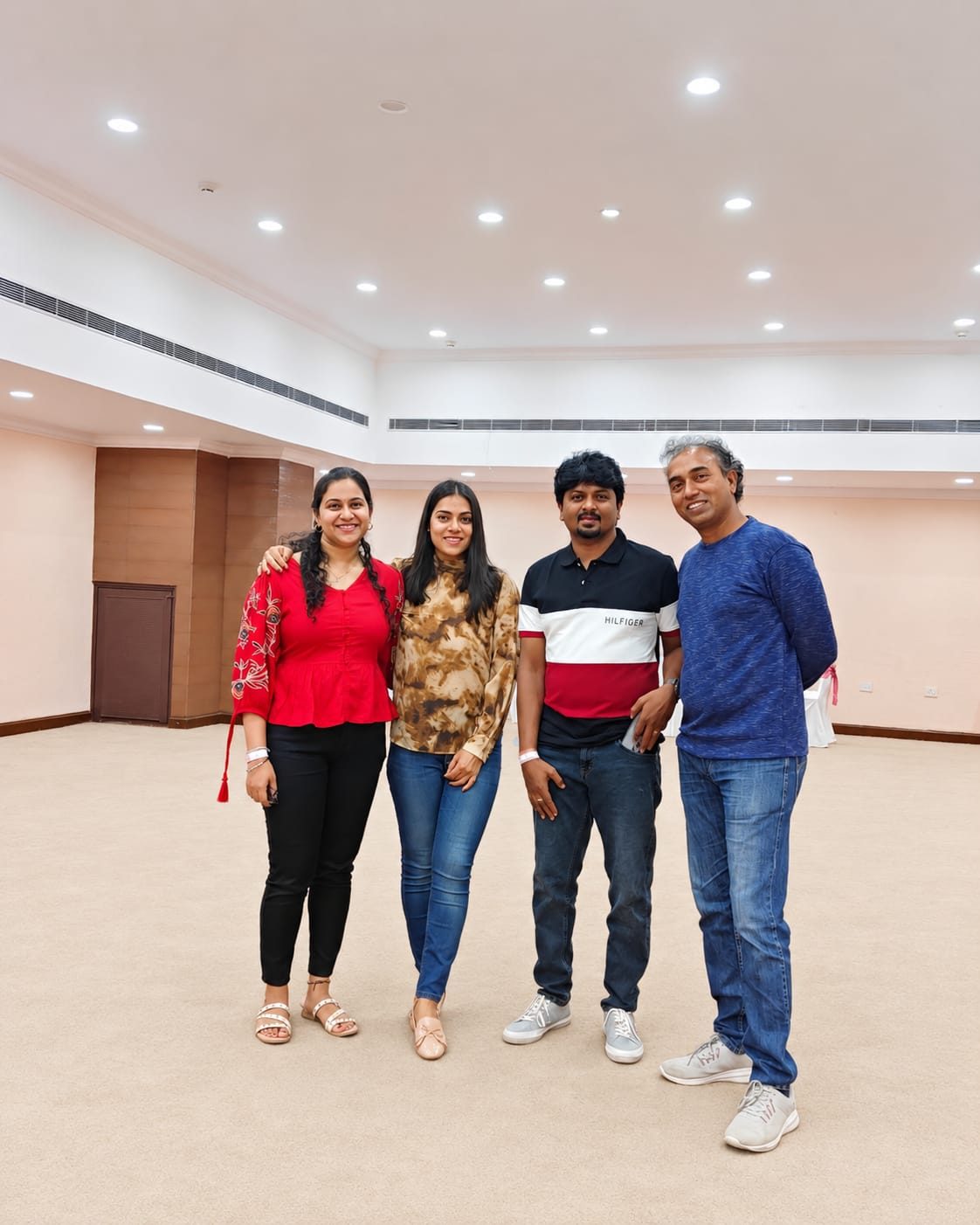 Group photo in an event hall
