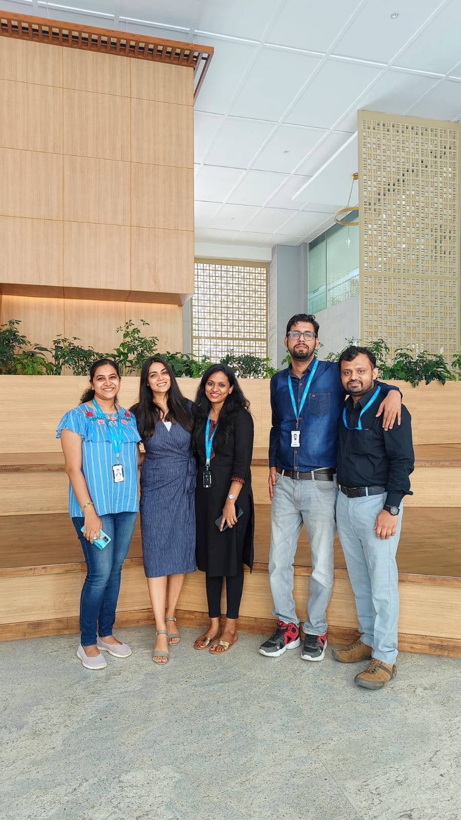 Team photo at an office wellness event
